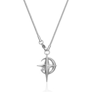 Y2K Moon & Star Pendant Necklace | Stainless Steel Punk Unisex Chain - 1 of 4