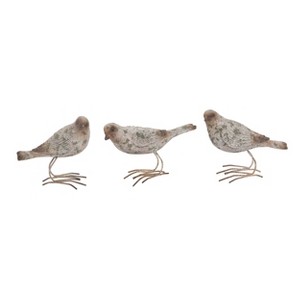 Transpac Resin Standing Bird Figurine Set of 3 Spring Home Decorations - 1 of 1