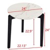 NicBex 24"/36" Round Coffee Table,Modern Side Table with Marble-Look Top,End Table with Rubberwood Legs,Center Table for Living Room & Office - 2 of 4
