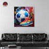 Notoriart Colorful Soccer Sneaker Splash Soccer Wall Art Framed - 2 of 4