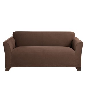 Stretch Morgan Loveseat Slipcover Chocolate - Sure Fit, Brown