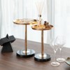 Syemin End Tables 2 Pcs Adjustable Side Table Natural Marble Decorative Pedestal End Table for Display and Storage, Gold, 9.8"*9.8"*24.4" - 2 of 4