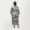 Anna-Kaci Lounge Women's Floral Print Satin Robe with Waist Tie Soft Silky Fabric Wide Sleeves and Flowing Longline Silhouette - 3 of 4