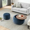Nicbex 25" Round Storage Ottoman 2 in 1 Function Ottoman for Entryway Bedroom - 4 of 4