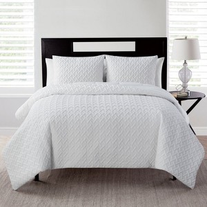 FIONECA Reversible Antimicrobial Brushed Microfiber Coverlet Set Farmhouse Pick Stitch Quilted Bedding - 1 of 4
