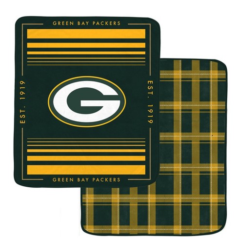 Nfl Green Bay Packers Helmet Stripes Flannel Fleece Blanket : Target