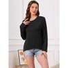 INSPIRE CHIC Women's Loungewear Long Sleeve Oversized Drop Shoulder High Low Hem Tops Sleepwear Shirts - 2 of 4