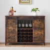 Whizmax Coffee Bar Cabinet with Storage, Wine Bar Cabinet with Sliding Barn Door, Sideboard Cabinet with 16 Bottle Wine Rack for Dining, Living Room - image 2 of 4