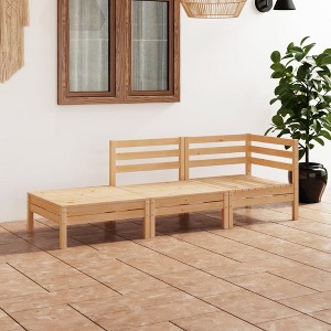 vidaXL 3 Piece Patio Lounge Set Solid Pinewood - 1 of 4