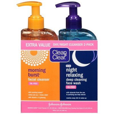 Clean & Clear Day & Night Face Wash, Oil-Free & Hypoallergenic - 16oz - 2pk