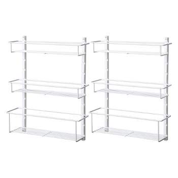ClosetMaid Adjustable 3 Shelf Spice Rack Organizer Kitchen Pantry Storage for Cabinet Door or Wall Mount with Metal Shelves, White (2 Pack)