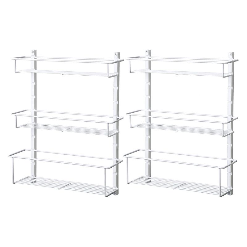 ClosetMaid Adjustable 3 Shelf Spice Rack Organizer Kitchen Pantry Storage for Cabinet Door or Wall Mount with Metal Shelves, White (2 Pack), 1 of 6