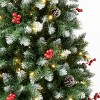 National Tree Company First Traditions 7.5' Pre-Lit LED Slim Cullen Hinged Artificial Christmas Tree: Includes Stand, Pinecones & Berries - 3 of 3
