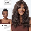 Jessie's Wig 22 Inch Curly Wavy Wig Synthetic Wig Dark Chenust Brown 1 Pc/Pack - 3 of 4