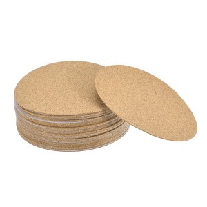 Unique Bargains Thickened Cork Self-Adhesive Round Coasters for Tableware - 1 of 4