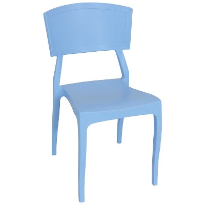 Sunnydaze Plastic All-Weather Commercial-Grade Elmott Indoor/Outdoor Patio Dining Chair, Light Blue