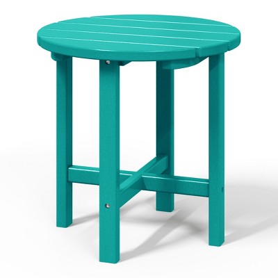 Turquoise Round HDPE Plastic Outdoor Side Table