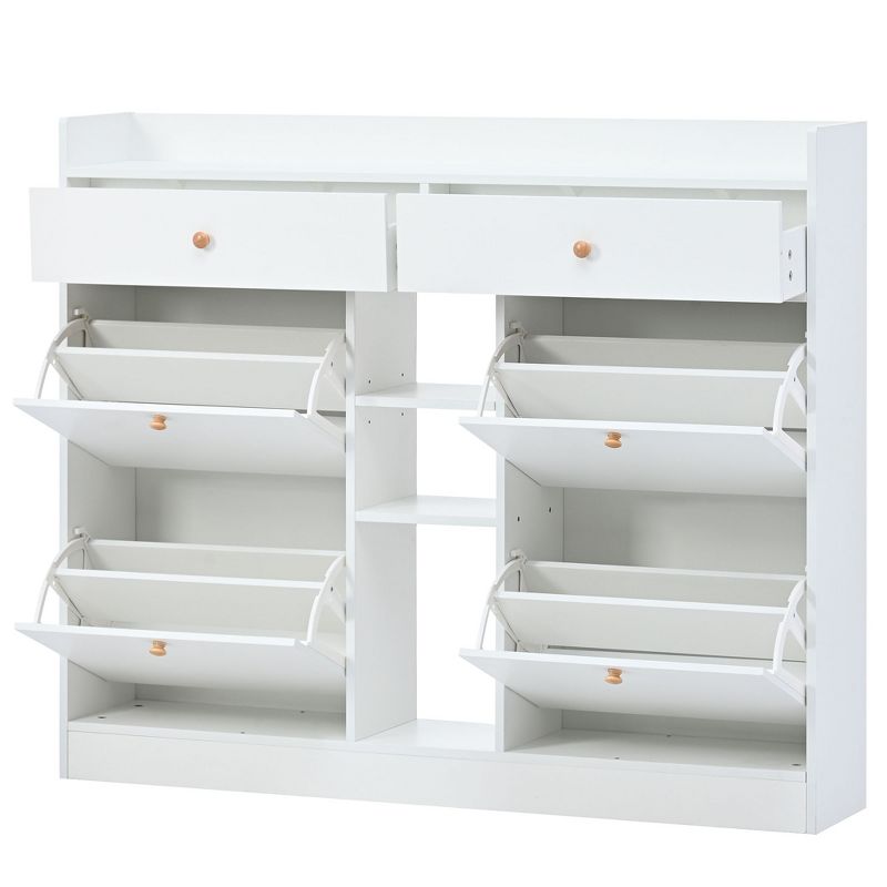 Modern Multifunctional Shoe Cabinet With 4 Turnover Drawers - ModernLuxe, 5 of 13