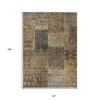 Brown Gray And Charcoal Patchwork Washable Indoor Outdoor Area Rug - 3 of 4