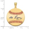 Black Bow Jewelry 14K Gold Plated Al Lopez Signature MD Enamel Baseball Pendant - 4 of 4