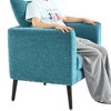 Modern Fabric Upholstered Accent Chair with Waist Pillow - 4 of 4