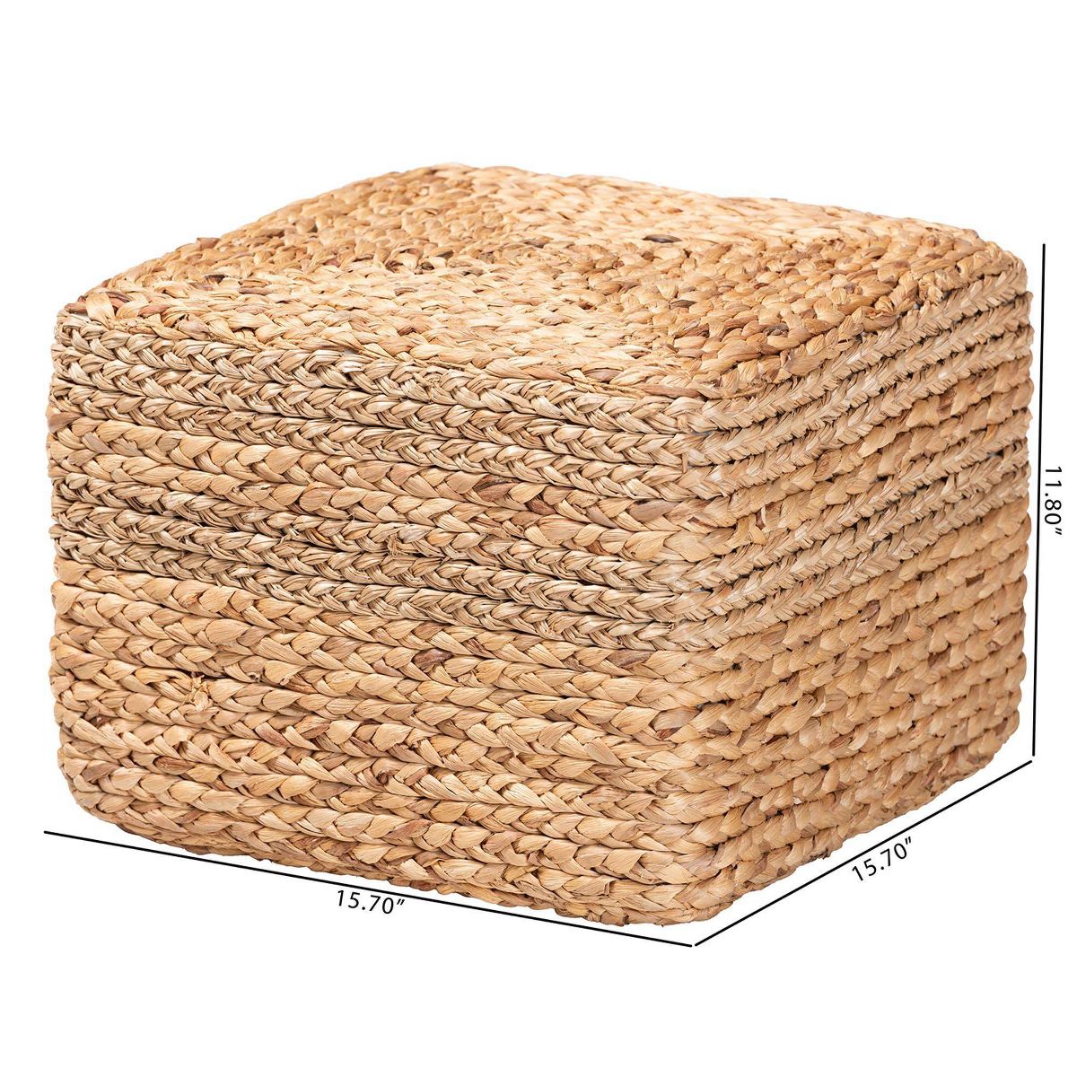 bali & pari Marella Seagrass Footstool Natural Brown: Bohemian Design, No Assembly, Spot Clean - thumbnail 7