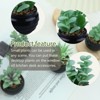 BRINJOY 6-Piece Flocked Succulent Plants Set - Realistic Artificial Potted Greenery in Black Pots for Home & Office Decor - 3 of 4