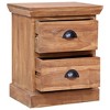 vidaXL Bedside Cabinet 15.7"x11.8"x19.7" Solid Teak - 3 of 4