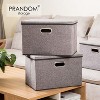 Aoibox Large Collapsible Storage Bins with Lids Linen Fabric Foldable Organizer Boxes Cube Home Closet Office 3 Pack - 2 of 4