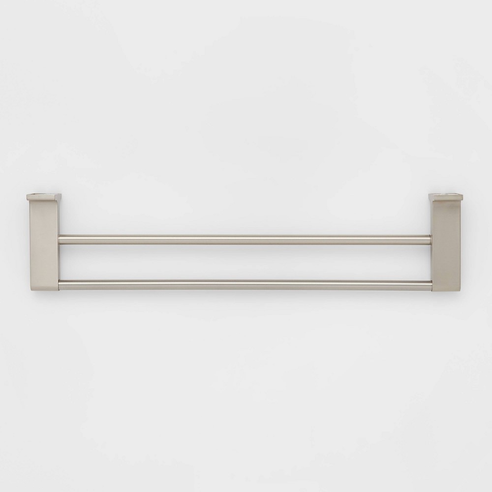 Photos - Towel Holder Double Modern Towel Bar Brushed Nickel - Threshold™