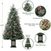 4.5 Ft Artificial Christmas Tree with 200 Warm White  Lights and Red Berries Potted Base Holiday Xmas Tree - 2 of 4