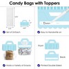 Big Dot of Happiness Blue Stripes - DIY Simple Party Clear Goodie Favor Bag Labels - Candy Bags with Toppers - Set of 24 - 3 of 4