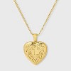 14K Gold Dipped Heart Charm Initial Necklace - A New Day™ Gold - 2 of 4