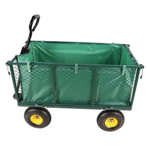 SEVOBAL Utility Storage Cart Garden Flower Cart With Green Canvas Bag For Easy Transportation Of Firewood, Green, 44.40"*20.40"*41.30" - 1 of 4