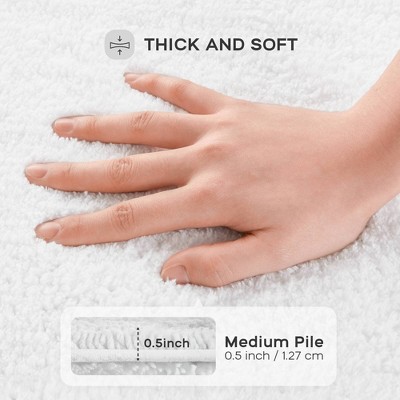 Splendor White Cotton Tufted Reversible Bath Rug 24" x 72"