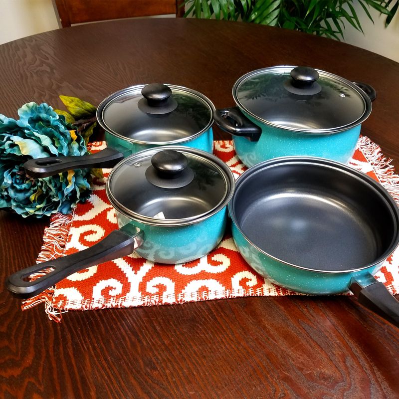 Gibson Home Casselman 7 piece Cookware Set in Turquoise, 3 of 6