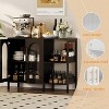 Storage Cabinet, Modern Buffet Cabinet with Glass Doors, Coffee Bar Cabinet with 2 Open Storage Shelves and Metal Handle - 3 of 4
