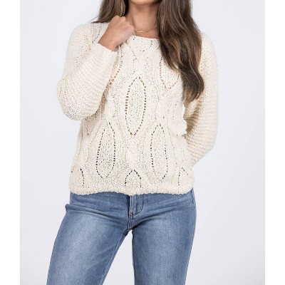 Women's Intertwine Lace Up Back Sweater - mystree