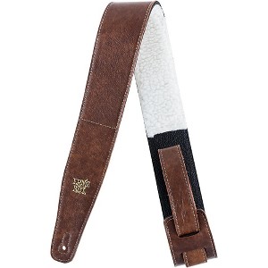 Ernie Ball 2.5" Adjustable Italian Leather W/ Fur Pad Guitar Strap - 1 of 2