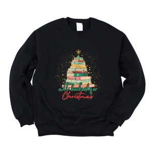 All Booked For Christmas Sparkle - Women's Graphic Sweatshirt - 1 of 4