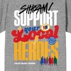Shazam 2 Fury Of The Gods Support Your Local Hero Crew Neck Short Sleeve Gray Heather Women's T-shirt - 2 of 3
