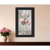 HomeRoots Cottage Peach Roses Black Framed Print Wall Art - 2 of 4