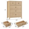 Tall 5 Drawer Dresser with Deep Drawers and Metal Knobs, Modern Wooden Double Chests of Drawers - 3 of 4