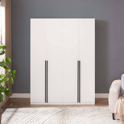 White Contemporary 2-Piece Modular Wardrobe Closet