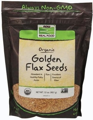 Organic Golden Flax Seeds by Now Foods  -  2 lbs Seed