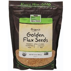 Organic Golden Flax Seeds by Now Foods  -  2 lbs Seed - 1 of 2