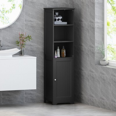 Bathroom Floor Corner Cabinet with Doors and Open Shelf for Dining Room,Bathroom,Kitchen-Christopher Knight Home