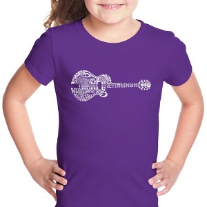 LA Pop Art Girl's Word Art T-shirt - Country Guitar - 1 of 4