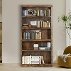 FDW Industrial-Style 5-Tier Bookshelf Wood Bookcases Perfect for Home Office Living Room, Brown - 2 of 4