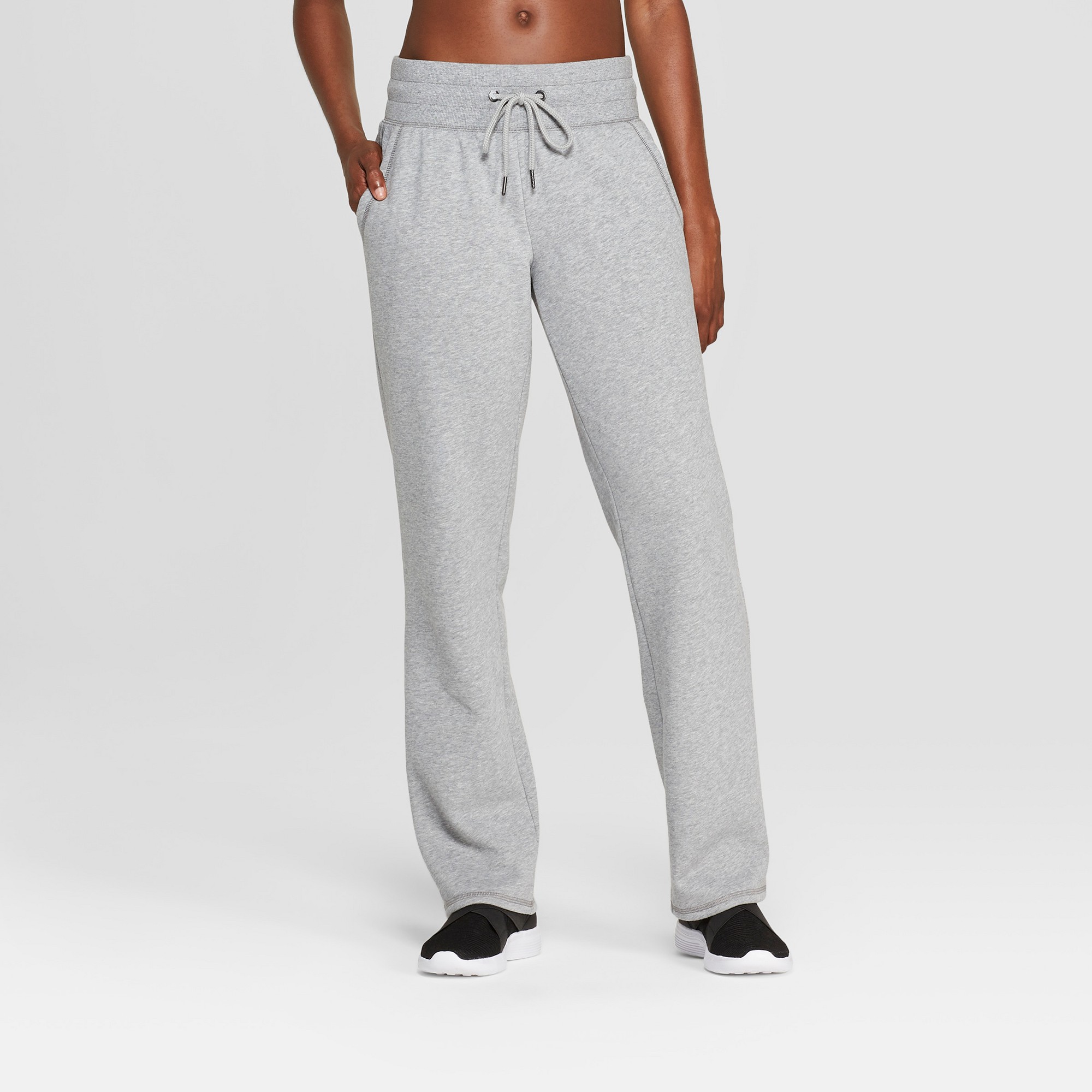 Women's Mid-Rise Straight Authentic Fleece Sweatpants - C9 Champion Heather  Gray L, Size: Large, Grey Gray, by C9 Champion